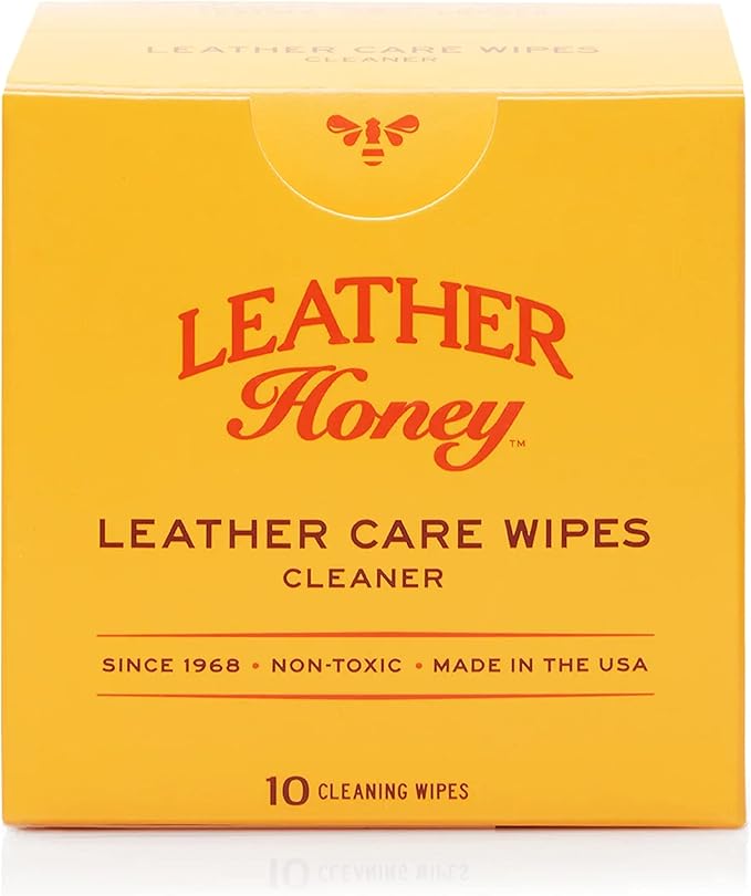 Leather Honey Leather Cleaner Wipes: Clean Leather On-The-Go. Cleaning Wipes for Leather, Faux & Vinyl - Couches, Car Seats, Purses, Shoes, Bags & Tack. Safe for Any Color. 10 Non-Toxic, Ready-to-Use-DeskLoop Office