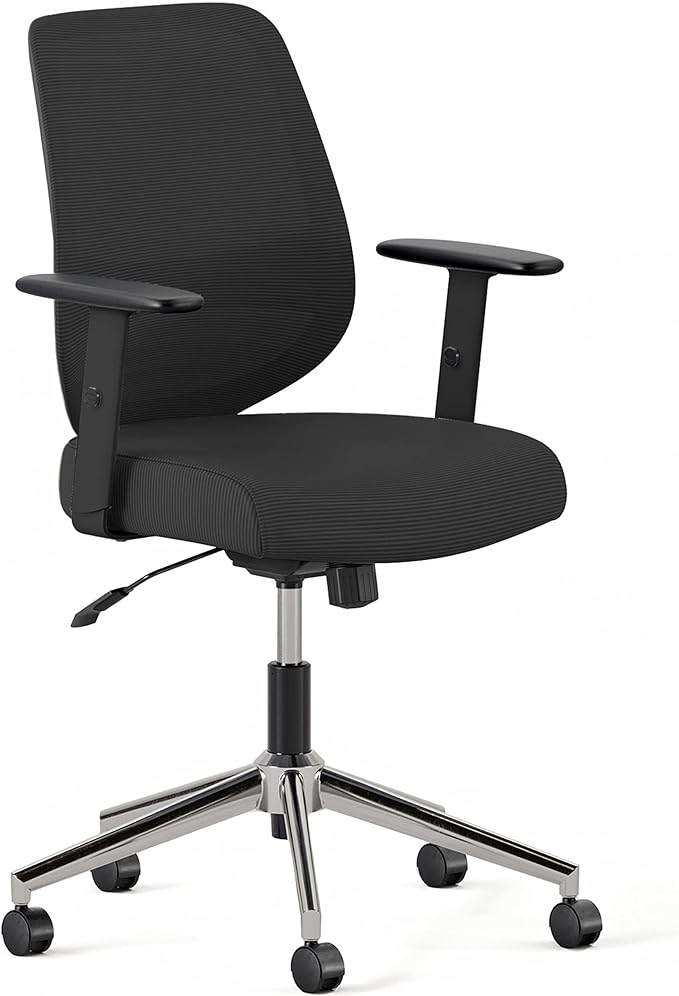 Branch Daily Chair - Computer Office Chair with Swivel, Lumbar Rest, and Adjustable Armrests - Sustainable, Stylish Mesh, & Adjustable Armrests - Comfortable Seating for Improved Posture - Black-DeskLoop Office
