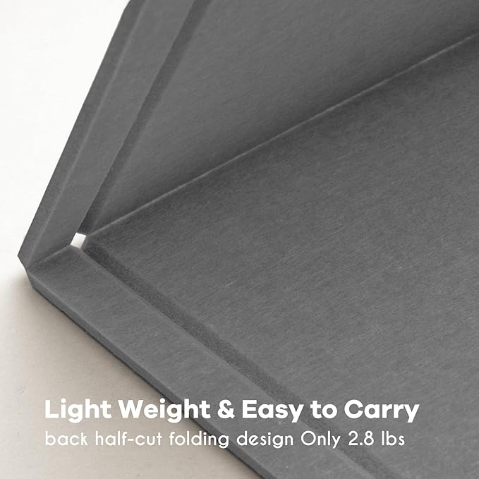 Large Bulletin Board - 48 x 36 Inches, Decorative Felt Pin Board for Wall - 4' x 3' Foldable Photo Display Board with Self-Adhesive Tape, Includes 20 Push Pins - Gray-DeskLoop Office