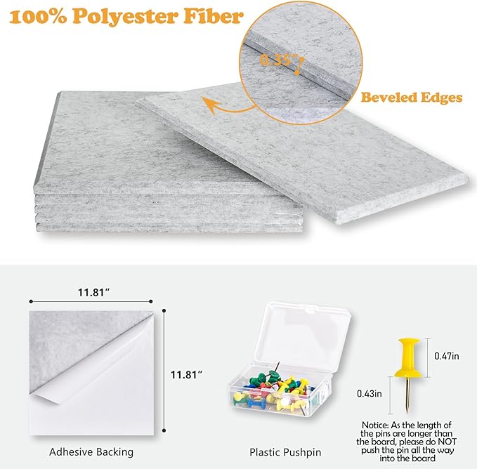 Large Cork Board for Wall with Pins, 36" x 24" Bulletin Board Self-Adhesive Pin Board | Customized 6 Packs Felt Tiles for Office Home Wall Decor-DeskLoop Office