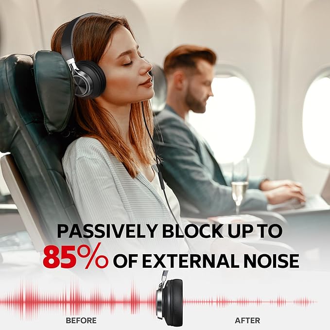 AC01 Headphones Wired Over Ear, Corded Stereo Headsets with Microphone Volume Control for Adults Teens Kids 3.5mm for Cellphones, Tablets, Laptop, Chromebook (Black Grey)-DeskLoop Office