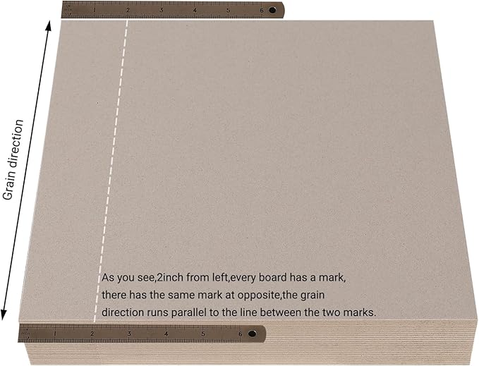 25 Pcs Book Board, Binder Board, Cover Board, Heavy Duty Chipboard for Book Binding, DIY Cardboard (Gray, 12 x 12 Inch 100PT)-DeskLoop Office