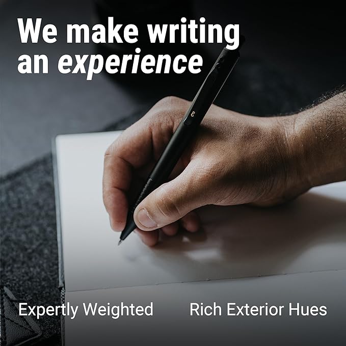 Everyman Grafton Full Click Refillable 0.7mm Ball Point Pen, Black | Sleek Anodized Aluminum EDC Pen with Deep Grooved Grip | Smooth Writing Pocket Pen for Office, Travel, Gifting & Daily Use-DeskLoop Office