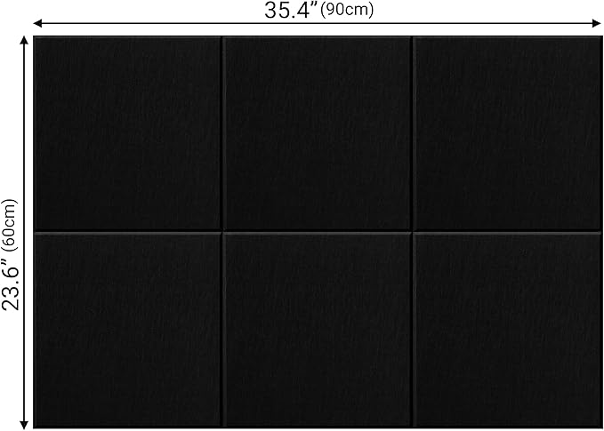 AKTOP Black Cork Bulletin Board 24"x36", 6 Pack Removable Felt Cork Board Tiles for Wall, Large 2 x 3 Bulletin Board Notice Pin Board for Office, School & Home, 24 Safe Adhesive Tabs, 20 Pushpins-DeskLoop Office