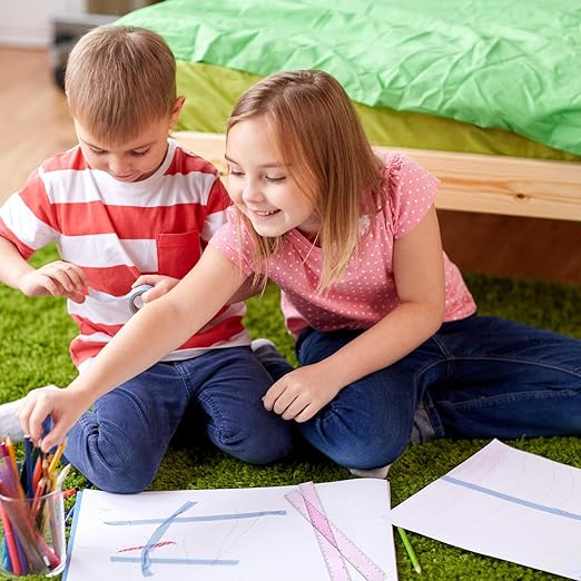 EBOOT 2 Pack Plastic Ruler Straight Ruler Plastic Measuring Tool for Student School Office (Pink, 12 Inch)-DeskLoop Office