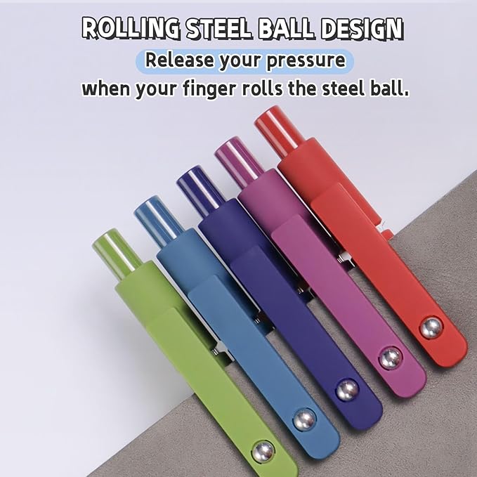 Gel Pens, 5 Pcs 0.5mm Black Ink Pens Fine Point Smooth Writing Pens with Silicone Grip, High-End Series Metal Clip Retractable Pens for Journaling Note Taking (Vintage)-DeskLoop Office