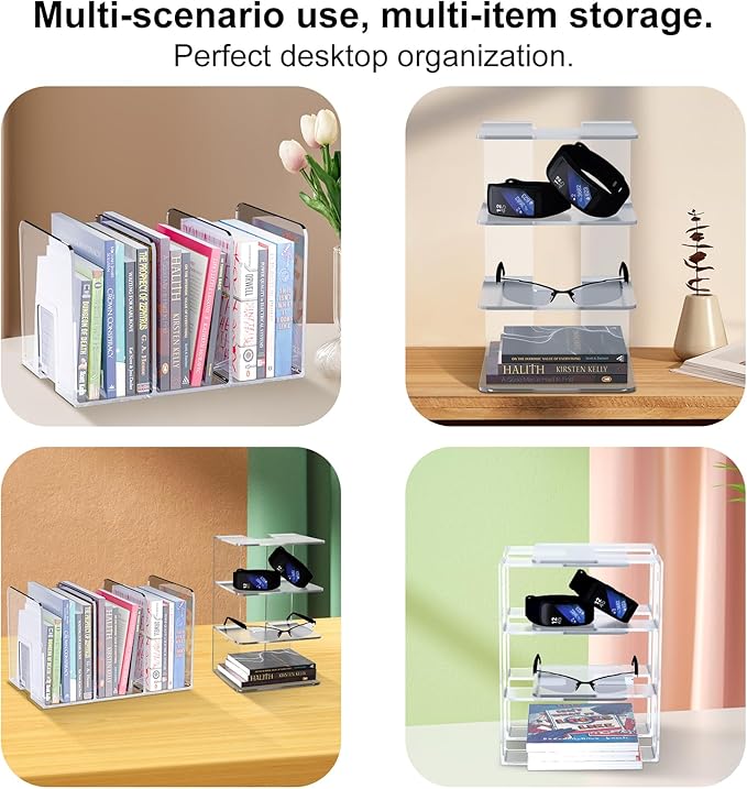 4PCS purse organizer for closet,handbag storage,book holder,bag organizer,acrylic desk file organizer,clutch divider,desk accessories workspace organizers-DeskLoop Office