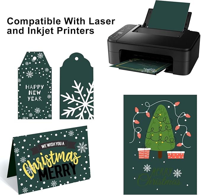 OcePor 50 Sheets Dark Green Cardstock Paper, Colored Printer Paper 8.5 x 11, Thick Construction for Cards Making, Scrapbook,Office Printing, Invitations, Certificates,DIY Crafting 92 lb/250gsm-DeskLoop Office