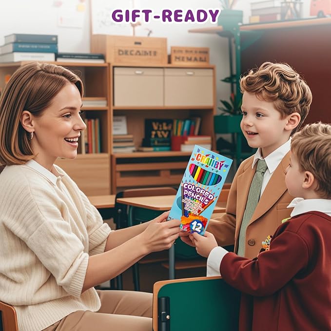 Premium Colored Pencils, Soft Core, 288 Count (Pack of 24), 12 Colors Pre-sharpened Color Pencils Bulk, Back to School Supplies, Classroom Prizes-DeskLoop Office