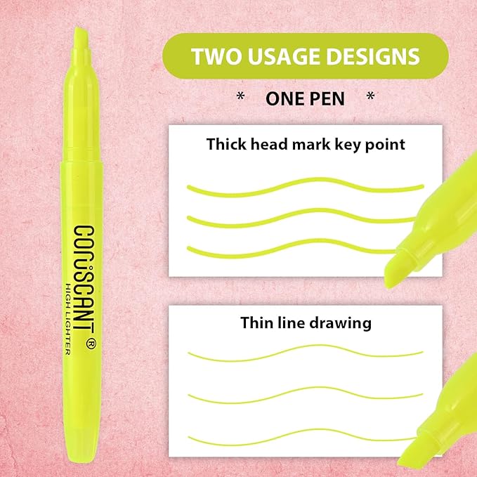 Highlighter - 36 pack color highlighter, color transparent visible fluorescent pen shell, wide chisel point mark, fluorescent pen, school, office-DeskLoop Office