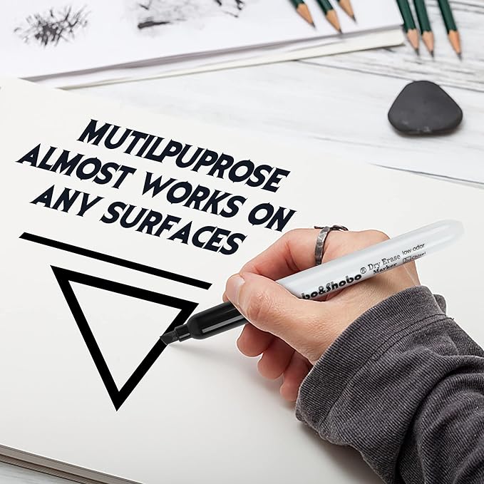 Dabo&Shobo Dry Erase Markers 24 Pack, Low Odor Black Whiteboard Markers, Chisel Tip, Perfect for Writing on Whiteboard Mirrors Glass In School, Office&Home…-DeskLoop Office