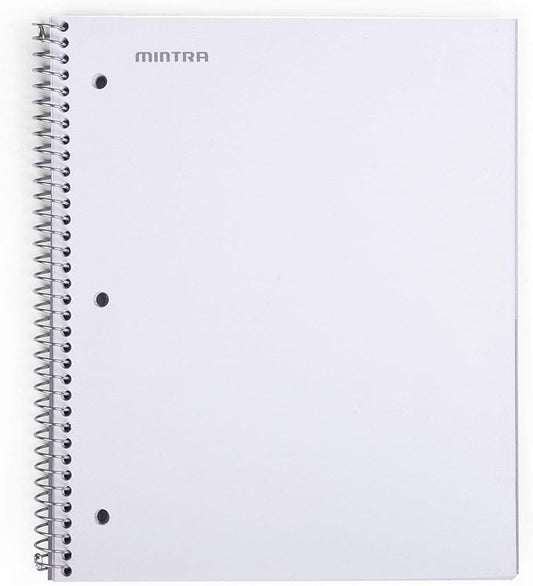 Mintra Office Durable Spiral Notebooks, 1 Subject, (White, 4x4 Graph 1pk), 100 Sheets, Poly Pocket, Moisture Resistant Cover, School, Office, Business, Professional-DeskLoop Office