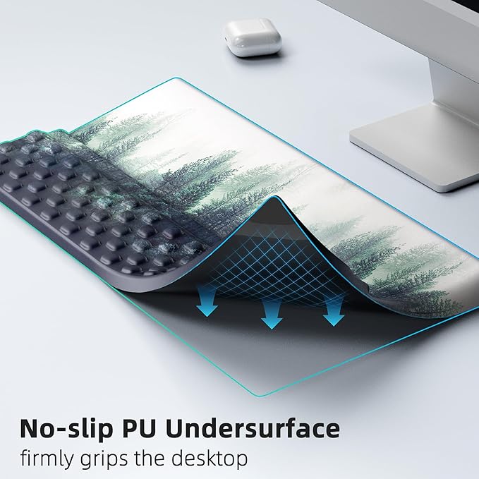 Ospelelf Keyboard Wrist Rest Pad, Comfy Ergonomic Keyboard Stand Holder, Office Desk Accessories, Work from Home Essentials, Green Forest Pattern-DeskLoop Office