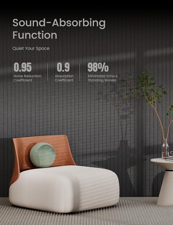 Bumusty Large Cork Board Alternative-36 x24 Felt Bulletin Board Tiles, with 30 Pushpins, 40 Adhesive Tabs, 6-Pack Slat Wall Paneling, Cork Boards for Office Push Pin Board Felt Board-Charcoal Gray-DeskLoop Office