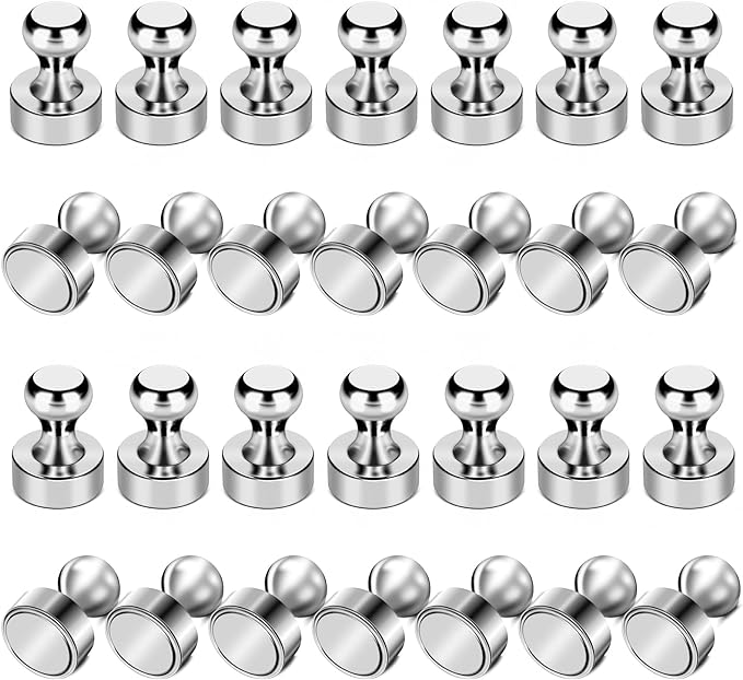 LOVIMAG Refrigerator Magnets, 28Pcs Strong Fridge Magnets for Refrigerator, Small Neodymium Magnets for Whiteboard, Metal Push Pin Magnets for Kitchen, Office, School, Locker, Map Decorative-DeskLoop Office