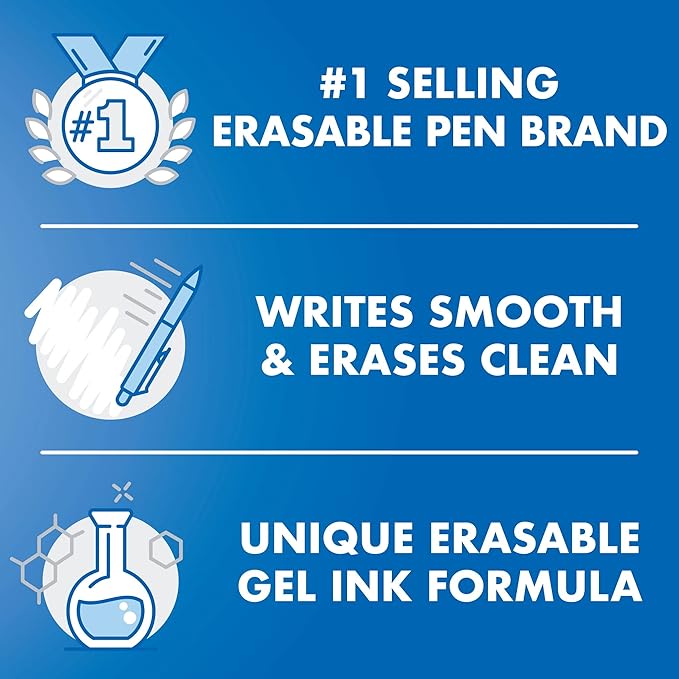 PILOT FriXion Synergy Clicker Erasable Gel Ink Pens, Extra Fine Point, Red Ink, 8-pack (17855)