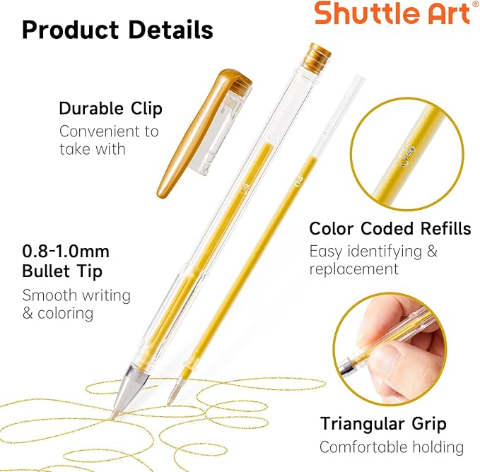 Shuttle Art 60 Pack Earth Tone Gel Pens, 30 Brown Earth Tone Gel Pens with 30 Refills for Adults Coloring Books Journaling Drawing Nature, Landscapes, Animals Scenes-DeskLoop Office