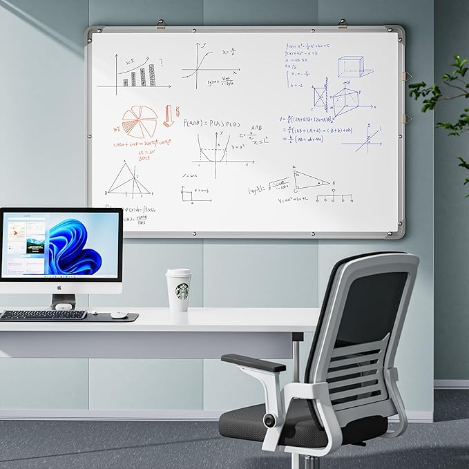 Polegas 24" X 36" Magnetic Dry Erase Board Whiteboard with Lines, Wall Hanging Monthly Calendar to Do List Schedule Board-DeskLoop Office