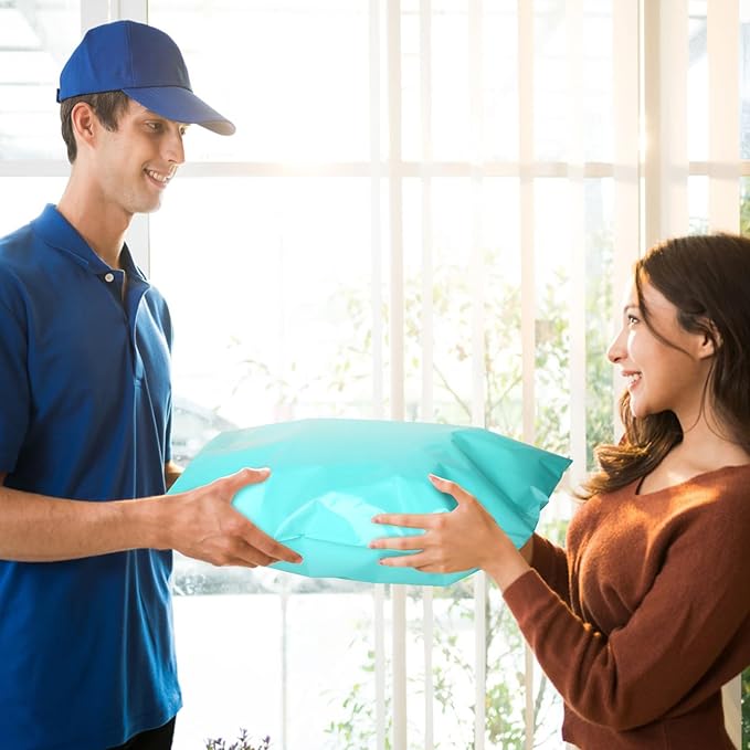 Large Poly Mailers 24x24 Inch 50 Pcs, Extra Large Shipping Bags for Clothing with Self-Sealing Tear-Resistant, Waterproof Poly Bags, Mailing Envelopes for Small Business (Teal)-DeskLoop Office