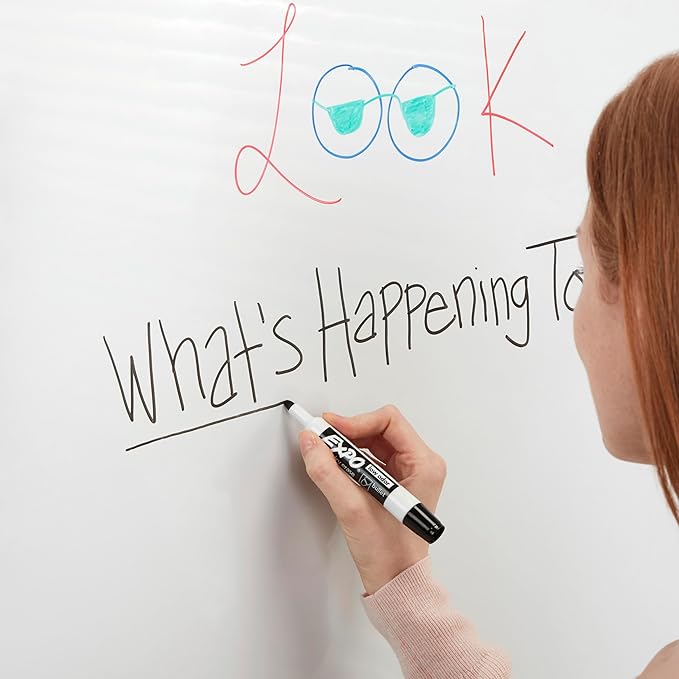 EXPO Dry Erase Markers, Low Odor Ink, Blue, Fine Tip, 12 Count-DeskLoop Office