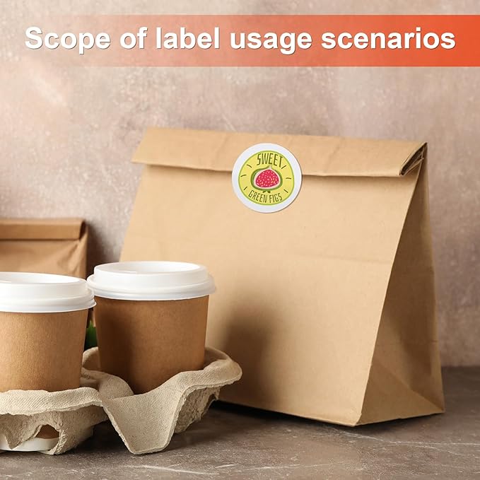 Methdic 2" Diameter High Visibility Printable Round Labels,Matte White,360 Customizable Blank Stickers-DeskLoop Office