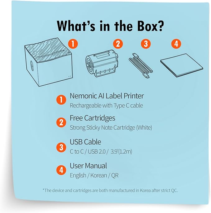 Nemonic AI | Label Printer | Sticky Note | Compatible with CHATGPT | Inkless Bluetooth Thermal Label Printer for Small Business | Portable Wireless-DeskLoop Office