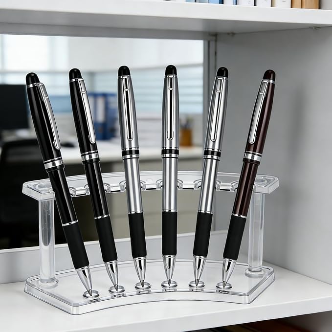 SOUJOY 8 Pack Acrylic Pen Display Stand, 6-Slot Pen Holder Rack, Eyebrow Pen - Image 7