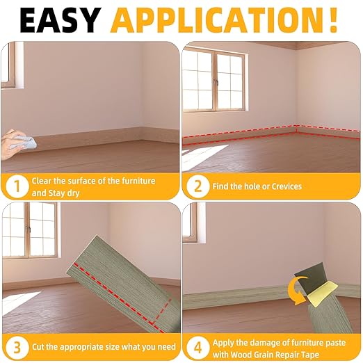 GSCIT Club Silver Walnut Wallpaper, 2.4 inch X 25ft Self Adhesive Wood Grain Repair Tape Silver Walnut Repair Patch for Tables, Chairs, Baseboards, Doors, Windows, Floors, Handicraft DIY.-DeskLoop Office