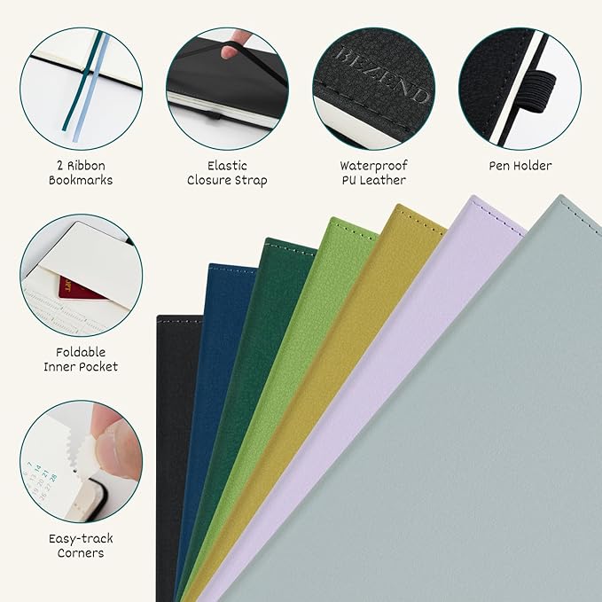 BEZEND Pocket Planner 2025-2026 Weekly with 2 Columns, 18-Month Academic Calendar (Jul 25-Dec 26), Life Work Appointment, Storage Pocket, Pen Holder, PU Leather Hardcover 3.5" x 6" - Fruit Green-DeskLoop Office