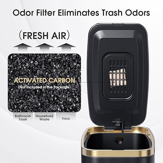 CEROELDA Small Bathroom Trash Can with Lid Soft Close-5L/1.3 Gal Slim Garbage Can-Metal Step Wastebasket-Rectangle Narrow Waste Bin for Office, Bedroom, Toilet, Live Room-Black-DeskLoop Office