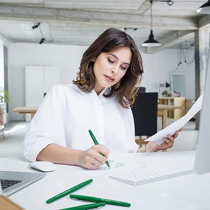 Lelix Felt Tip Pens, 30 Green Pack, 0.7mm Medium Point, Felt Tip Markers Pens for Journaling, Writing, Note Taking, Planner, Perfect for School Office and Art Supplies-DeskLoop Office