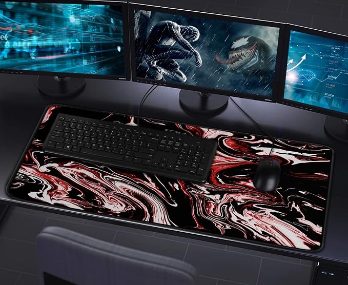 Large Extended Mouse Pad with Stitched Edges, Durable Non-Slip Natural Rubber - Image 7