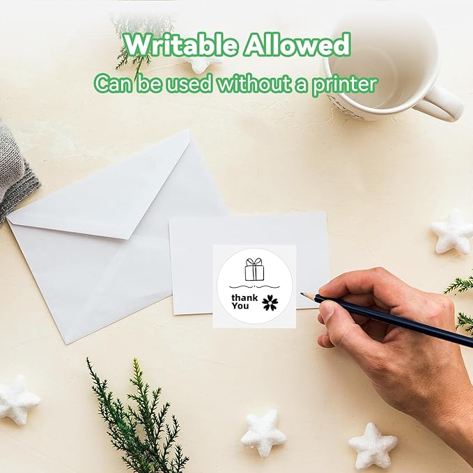 2'' White Round Thermal Labels, 750pcs Circle Thermal Printer Label, Multi-Purpose for DIY Logo Design, Name/Price Tag, Address, QR Code, 750 Labels/Roll-DeskLoop Office