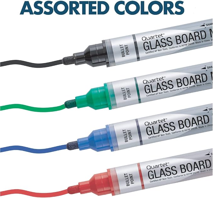 Quartet Glass Board Dry Erase Markers, Bullet Tip, 4 Pack - Image 8