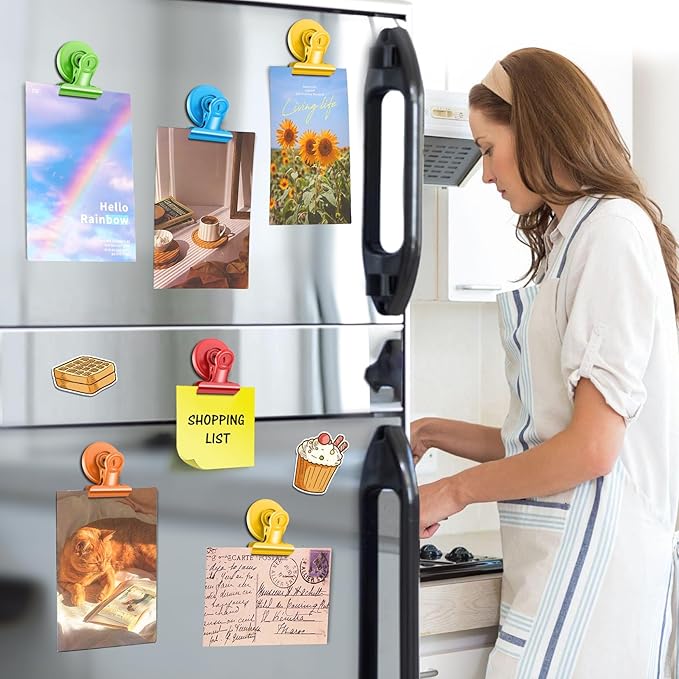 20 Pack Fridge Magnet, Multicolor Magnetic Clips Whiteboard Magnets, Magnet Clips Heavy Duty Refrigerator Magnets for Photo Displays, Home, Office, Classroom-DeskLoop Office