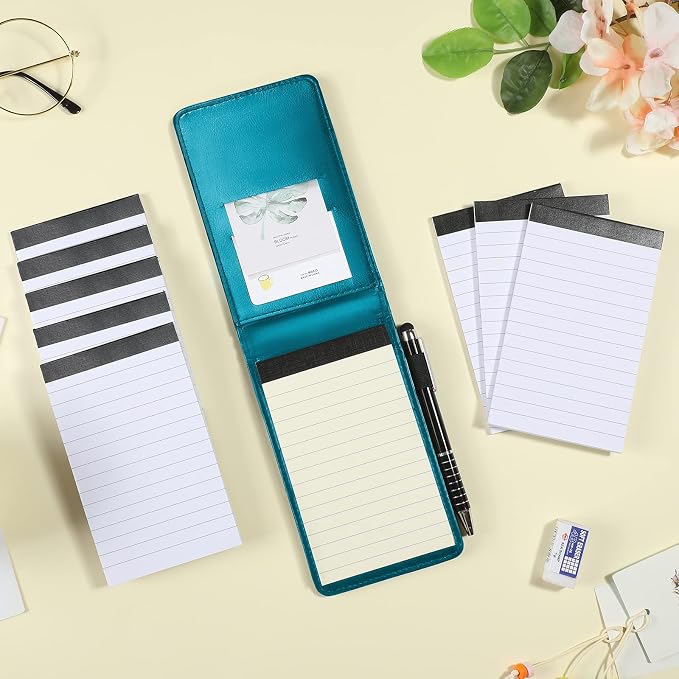 Outus 10 Pcs Mini Pocket Notepad Holder Set Included Small Leather Pocket - Image 7