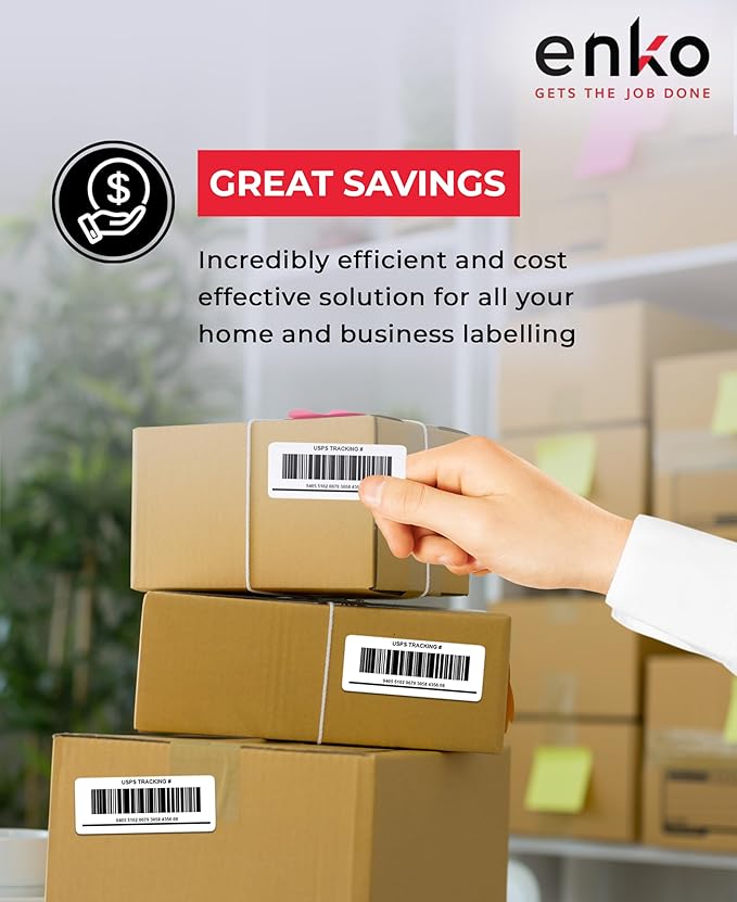 enKo 1 x 2-5/8 Inch 30 Up Return Mailing Address Labels White Printable FBA Labels (900 Sheets, 27,000 Labels)-DeskLoop Office