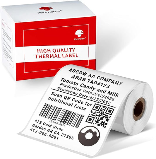 Phomemo 2.75'' x 3.14'' Labels - Compatible Phomemo M220 M200 Address, Barcode Labels - Direct Thermal Labels, Black in White,1Roll / 100 Labels-DeskLoop Office