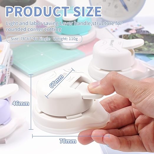 Corner Rounder Punch, Kaluofan 2024 Upgraded 4 in 1 Corner Punch (Inside Rounded Corner+R4mm+R7mm+R10mm), Paper Corner Rounder, Punches for Crafts, DIY Projects, Photo, Card, Scrapbooking Making-DeskLoop Office