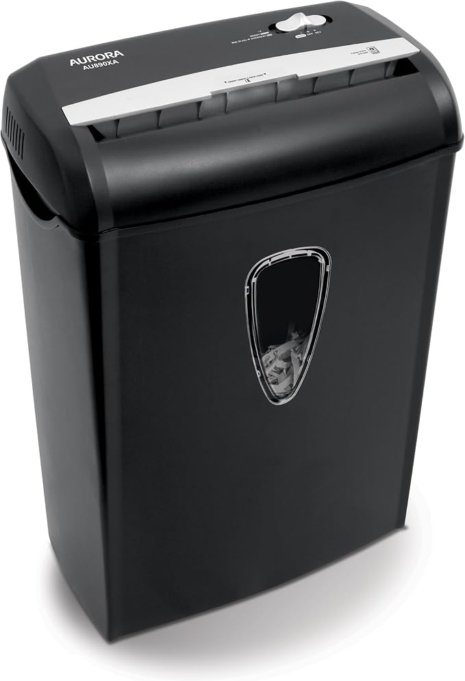 Aurora AU890XA 8-Sheet Crosscut Paper and Credit Card Shredder - Image 6