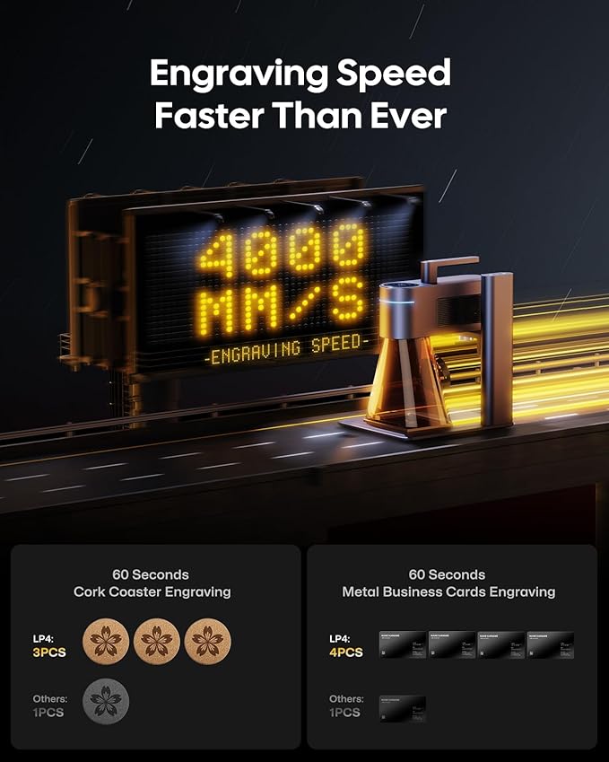 LaserPecker LP4 (Ultimate) with Desktop Air Purifier, Dual-Laser Engraver Cutter 160x300mm Workspace, Auto-Cleaning Smoke Fumes Engrave Tumblers Metal Wood Plastic Glass with Slide & Rotary Extensions-DeskLoop Office