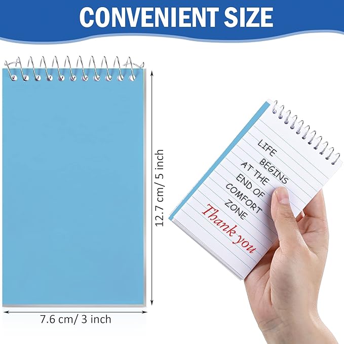 100 Pieces Spiral Memo Pads Bulk 3 x 5 Inch Small Note Pads Top Bound Lined College Ruled Paper Mini Notepad Pocket Spiral Notebooks for School Office Home Supplies, 75 Sheets (Fresh Colors)-DeskLoop Office