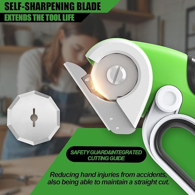 ZEITE 4V Cardboard Box Cutter,Cordless Electric Scissors,with 2 Blades,Storage Box,USB Charging Cable,Max Cutting 1/4",Ideal for Cardboard,Thin Carpet & Plastic Recycling,Easy to Hold and Safe-DeskLoop Office