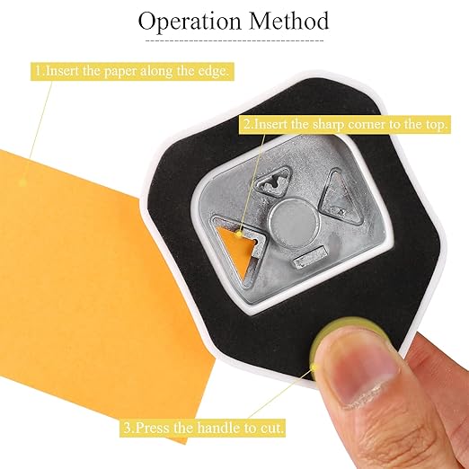 LOONENG 3 Way Chamfer Corner Punch, 3 in 1 Craft Paper Corner Cutter for Paper Crafts, Laminate, Cardstock, Business Card, DIY Projects, Photo, Card Making and Scrapbooking-DeskLoop Office