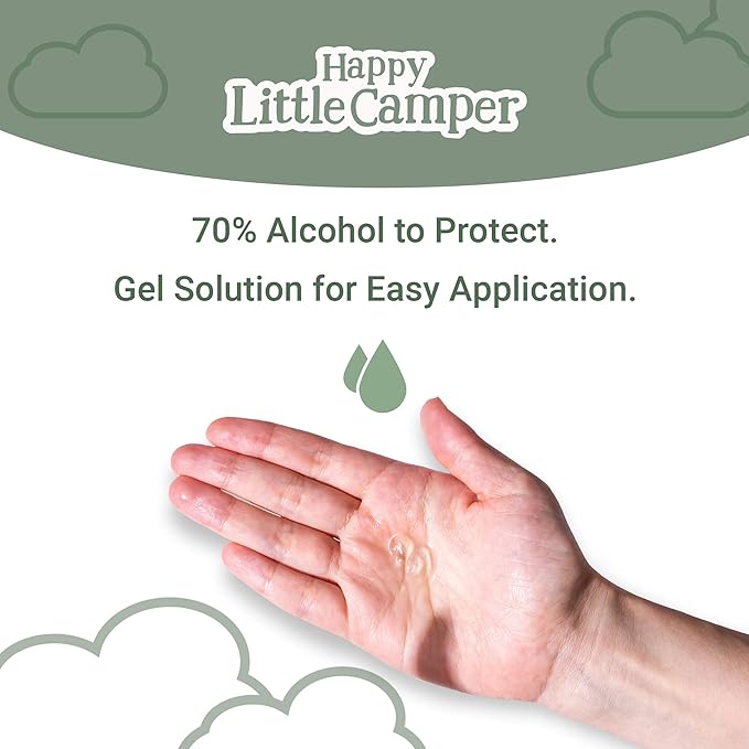 Happy Little Camper Hand Sanitizer with Lemon Zest Scent - Moisturizing Gel with Vitamin E & Antimicrobial Formula- Contains 70% Ethyl Alcohol - Travel Size, Made in USA - 8 Fl Oz, 236ml - 24 Bottles-DeskLoop Office
