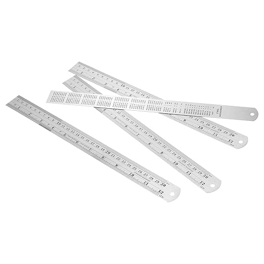 30 Pack 12 Inch Stainless Steel Ruler, Metal Straight Edge Rulers with Inches and Centimeters Precision Measuring Metal Ruler-DeskLoop Office
