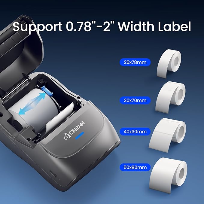 CLABEL Label Maker Machine with Tape: 221B Inkless Label Printer 2 Inch Portable Bluetooth Handheld Sticker Barcode Thermal Printer Compatible with Phone & PC for Small Business Retail School Office-DeskLoop Office