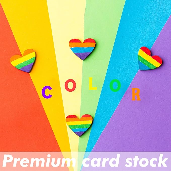 Colored Cardstock 8.5 in x 11 in, 56 Sheet Classic Rainbow Index Paper 300 - Image 7