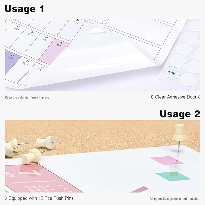 Ospelelf Wall Calendar 2025-2026 Large 32'' x 48'' Dry Erase Calendar for Wall, 12 Month Laminated Calendar for Classroom, Family, Use July 2025 - June 2026 (Multicolor)-DeskLoop Office