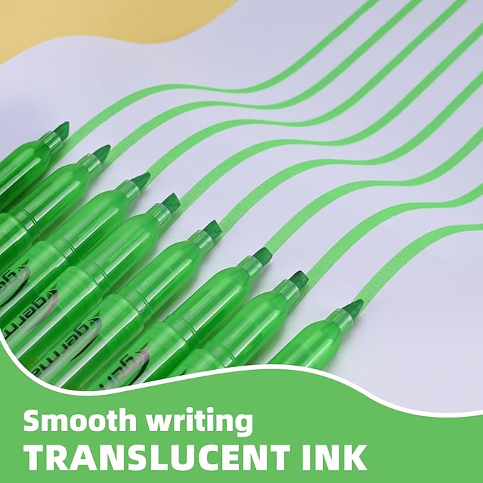 Highlighters 36 Pack, Chisel Tip Green Highlighter Bright Colors,Quickly Drying, Perfect for Students Kids Adults Classroom, School, Office-DeskLoop Office